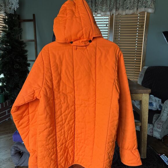 VTG SafTBak Blaze Orange Hunting Shooting Outdoor Jacket Made In USA Mens LARGE - Picture 7 of 9
